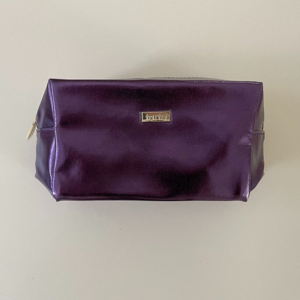 Tarte Cosmetics Metallic Shiny Purple Makeup Bag Pouch New